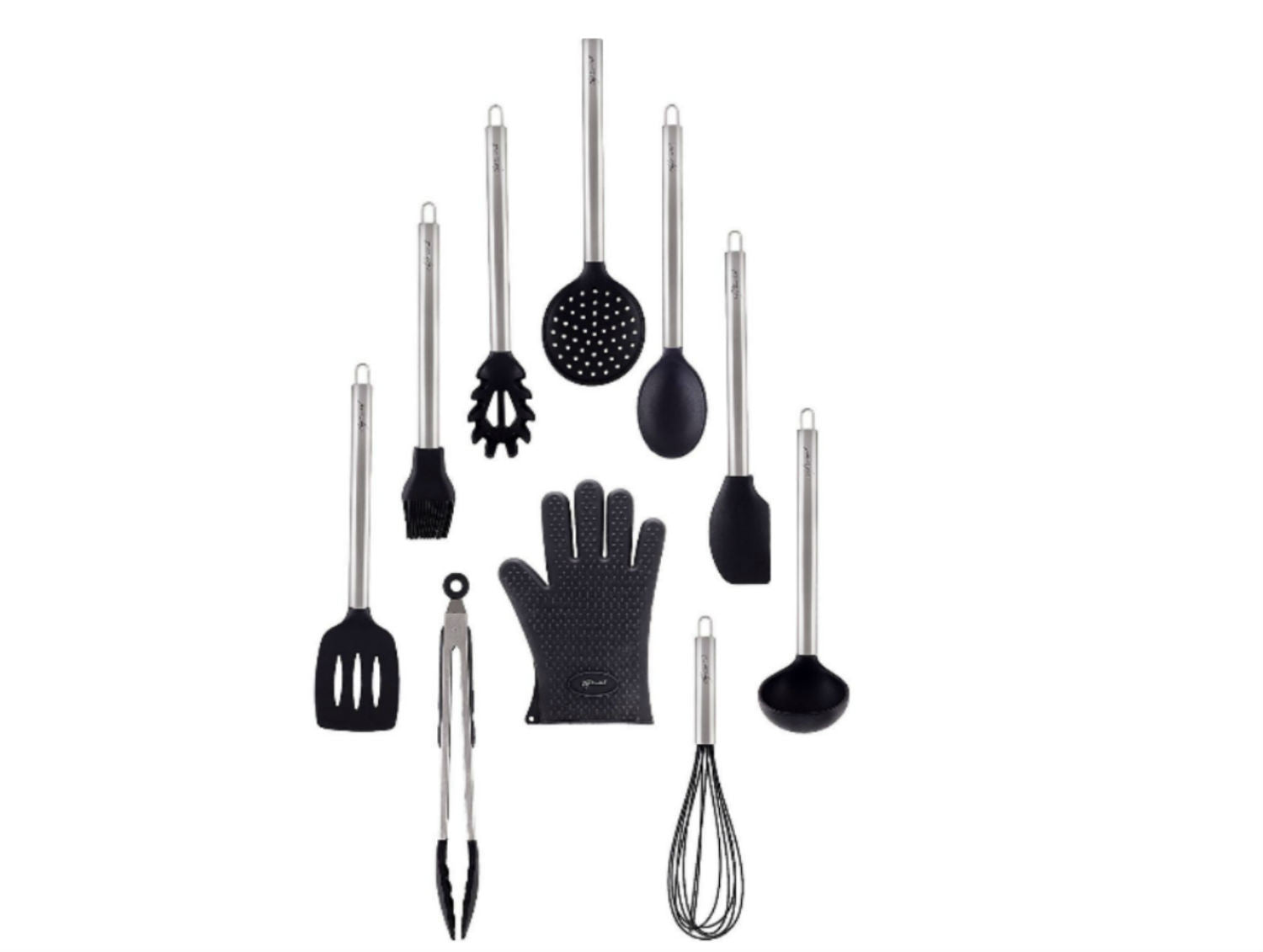 10 Pc Stainless Steel Kitchen Gadget Set with Soft Touch Handles