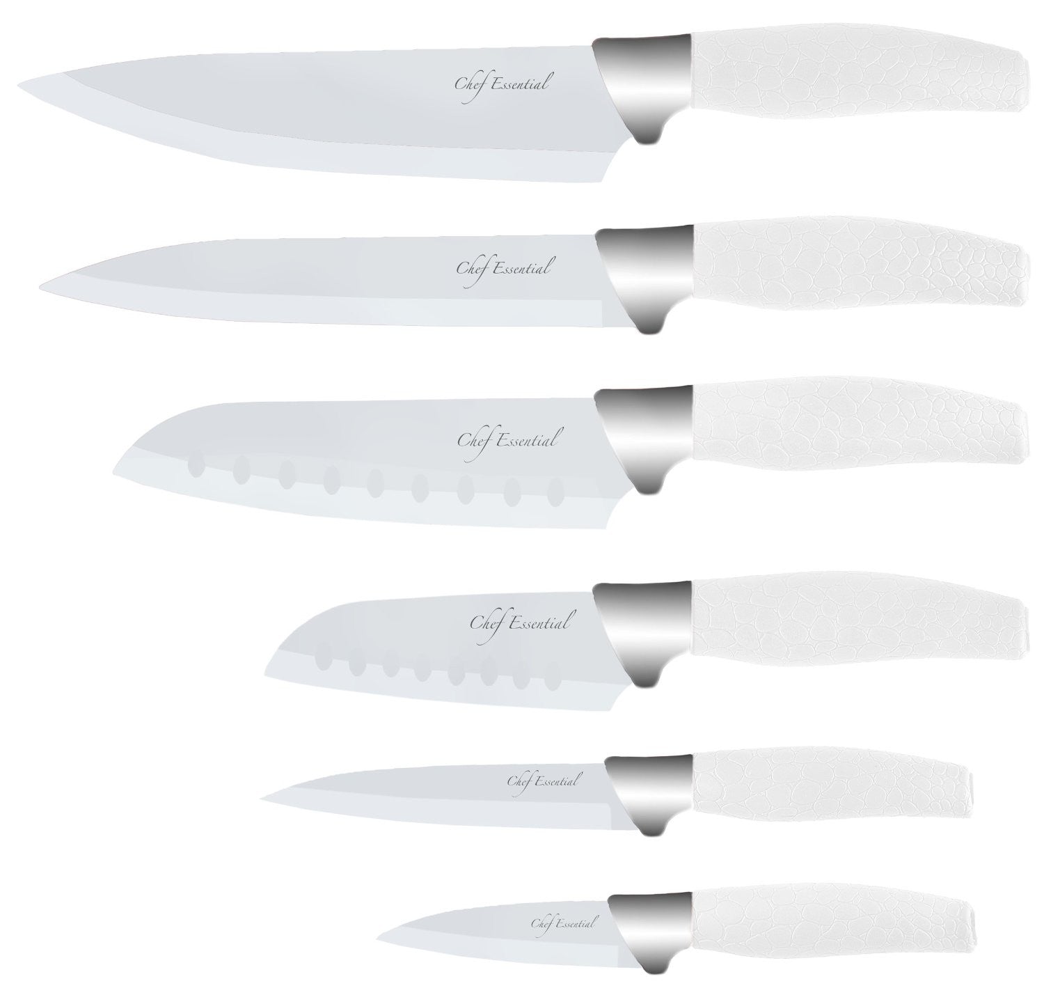 Chef Essential Carbon Steel Culinary Knife Set – 6-Piece Sharp Knife  Set – Meat, Veggie, Bread Knife Set – Nonstick Chef Knife Cooking Knives –  Professional Sharp Kitchen Knife Set Without