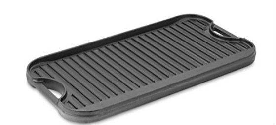 Cast-Iron Reversible Griddle / Grill, 20.2 x 10.4 inches