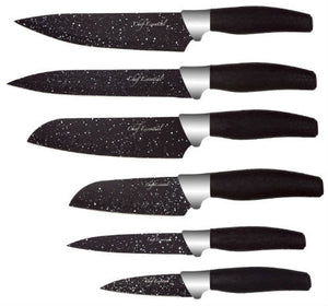  Kitchen Knife Set with Sheath, 6 Piece Stainless Steel