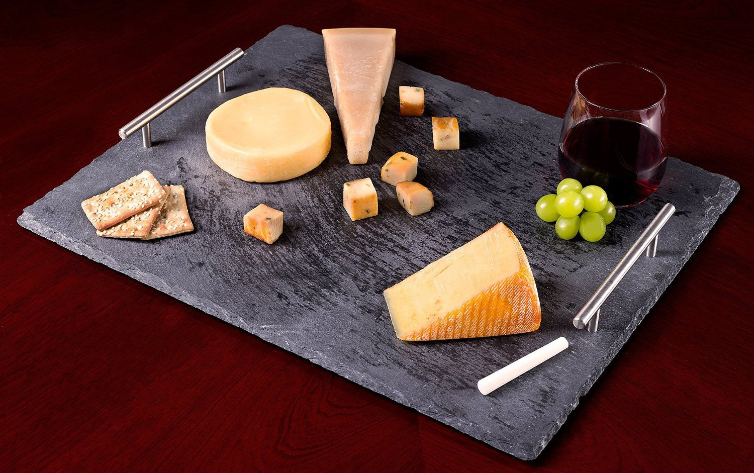 Slate Cheese Board Set with Handles,17.7'' x 13.7"